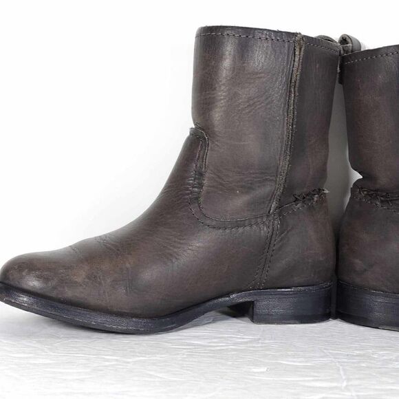 Frye Women's Melissa Slouch Short US 5,5 Brown Leather Pull On Ankle Boots - Picture 7 of 12